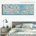 Plum Blossom Flowers Abstract Botanical Framed Smudge Photo Canvas Print for Room Wall Disposition