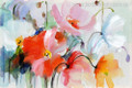 Poppy Flowers Abstract Modern Watercolor Painting Print

