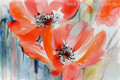 Red Poppy Watercolor Painting Print