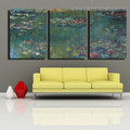 Waterlilies Botanical Impressionist Framed Painting Picture Canvas Print for Room Wall Outfit