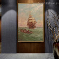 Sea Boats Abstract Landscape Modern Framed Painting Photo Canvas Print for Room Wall Assortment