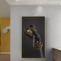 Gold Jewellery  Abstract Figure Modern Framed Artwork Photo Canvas Print for Room Wall Onlay