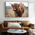 Highland Cow Animal Framed Modern Artwork Picture Canvas Print for Room Wall Onlay