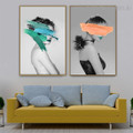 Girl Paint Abstract Figure Framed Painting Image Canvas Print for Room Wall Getup