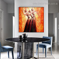 Three Dancer Abstract Modern Framed Artwork Portrait Canvas Print for Room Wall Adornment