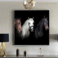 Three Horse Animal Modern Framed Painting Portrait Canvas Print for Room Wall Outfit