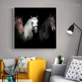 Three Horse Animal Modern Framed Painting Portrait Canvas Print for Room Wall Tracery