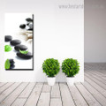 Stone and Green Leaf Nature Framed Painting Photo Canvas Print for Room Wall Ornament