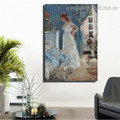 The Toilet Reproduction Figure Framed Painting Image Canvas Print for Room Wall Moulding