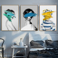 Motley Damsels Abstract Figure Fashion Framed Painting Pic Canvas Print for Room Wall Getup