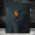 Bird on Fingertips Abstract Bird Graffiti Framed Painting Photo Canvas Print for Wall Hanging Décor