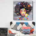 Dapple African Damsel Abstract Graffiti Framed Artwork Portrait Canvas Print for Room Wall Equipment