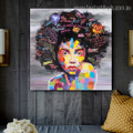 Dapple African Damsel Abstract Graffiti Framed Artwork Portrait Canvas Print for Room Wall Outfit