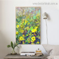 Yellow Floral Garden Abstract Botanical Framed Painting Pic Canvas Print for Room Wall Outfit