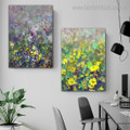 Florets Garden Abstract Botanical Framed Painting Image Canvas Print for Room Wall Getup