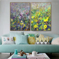 Florets Garden Abstract Botanical Framed Painting Image Canvas Print for Room Wall Onlay