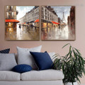 City View Abstract Impressionist Modern Framed Artwork Photo Canvas Print for Room Wall Outfit