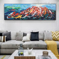 Carp Fishes Abstract Animal Modern Framed Painting Image Canvas Print for Room Wall Onlay
