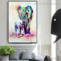Dapple Elephants Abstract Animal Framed Painting Portrait Canvas Print for Room Wall Getup