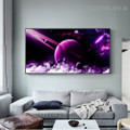 View of Universe Landscape Framed Artwork Image Canvas Print for Room Wall Molding