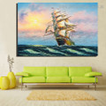 Sea Prow Landscape Nature Framed Painting Picture Canvas Print for Room Wall Decor