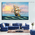 Sea Prow Landscape Nature Framed Painting Picture Canvas Print for Room Wall Getup