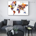 Chromatic Map Abstract Framed Artwork Photo Canvas Print for Room Wall Flourish