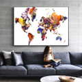 Chromatic Map Abstract Framed Artwork Photo Canvas Print for Room Wall Tracery