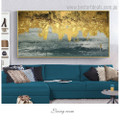 Golden Black Abstract Graffiti Modern Framed Artwork Photo Canvas Print for Room Wall Finery