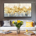 Gold Spots Abstract Modern Framed Painting Photo Canvas Print for Room Wall Disposition