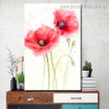 Two Poppies Abstract Floral Framed Artwork Pic Canvas Print for Room Wall Decor