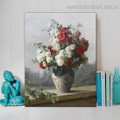 Peonies in Vase Floral Reproduction Framed Painting Picture Canvas Print for Room Wall Moulding