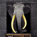 Bushy Elephant Animal Modern Framed Painting Image Canvas Print for Room Wall Finery