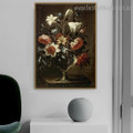 Roses Lilies Floral Reproduction Framed Artwork Picture Canvas Print for Room Wall Decor