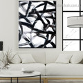 Black Bold Lines Abstract Modern Framed Painting Picture Canvas Print for Room Wall Outfit