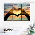 Sunrise Glow Landscape Nature Framed Picture Canvas Print for Room Wall Adornment