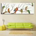 Multicoloured Parrots Bird Nordic Framed Painting Picture Canvas Print for Room Wall Drape