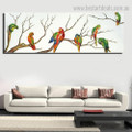 Multicoloured Parrots Bird Nordic Framed Painting Picture Canvas Print for Room Wall Finery