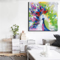 Particolored Peafowl Abstract Bird Framed Effigy Pic Canvas Print for Room Wall Decoration