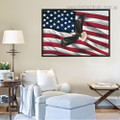 American Flag Bird Modern Framed Painting Photo Canvas Print for Room Wall Molding