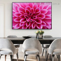 Pink Dahlia Floral Contemporary Framed Painting Image Canvas Print for Room Wall Decoration