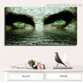 Green Eyes Abstract Contemporary Framed Effigy Photo Canvas Print for Room Wall Outfit