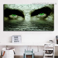 Green Eyes Abstract Contemporary Framed Effigy Photo Canvas Print for Room Wall Getup