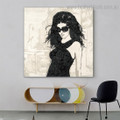 Young Damsel Abstract Figure Modern Framed Smudge Photograph Canvas Print for Room Wall Flourish