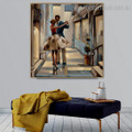 Couple Dance Abstract Figure Modern Framed Smudge Image Canvas Print for Room Wall Garniture