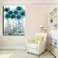 Blue Flowers Abstract Floral Watercolor Framed Painting Picture Canvas Print for Room Wall Decor