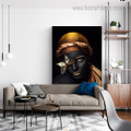 African Wench Figure Modern Framed Smudge Picture Canvas Print for Room Wall Adornment