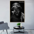 African Dame Figure Modern Framed Smudge Picture Canvas Print for Room Wall Assortment