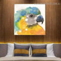 Macaw Face Abstract Watercolor Framed Artwork Portrait Canvas Print for Room Wall Garnish