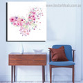Butterfly of Flowers Abstract Watercolor Framed Effigy Photo Canvas Print for Room Wall Finery